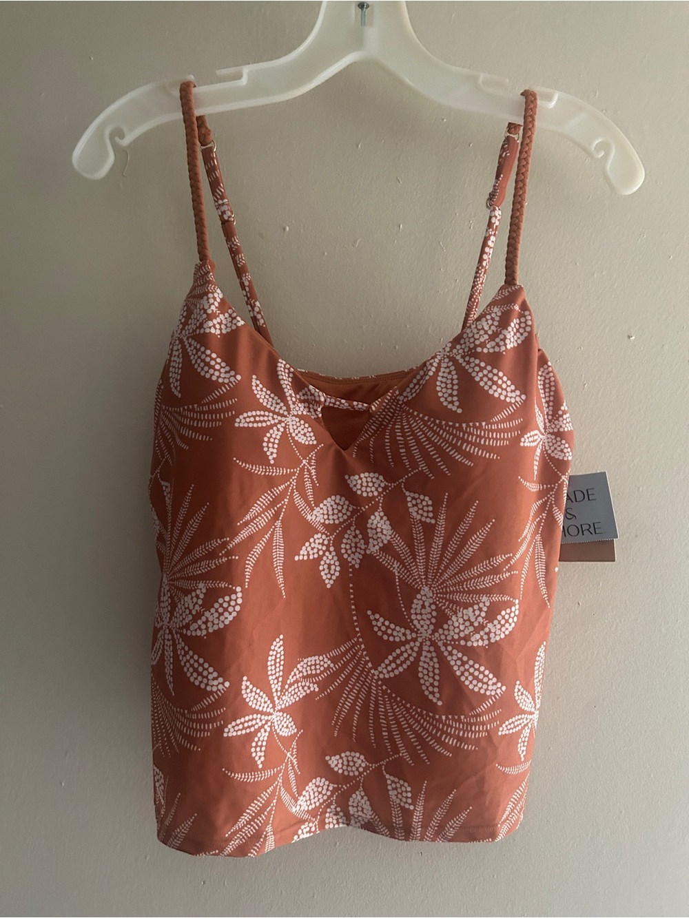 Women’s Floral Tankini Top Keyhole cutout S